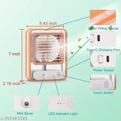 MINI USB FAN WITH LED LIGHT