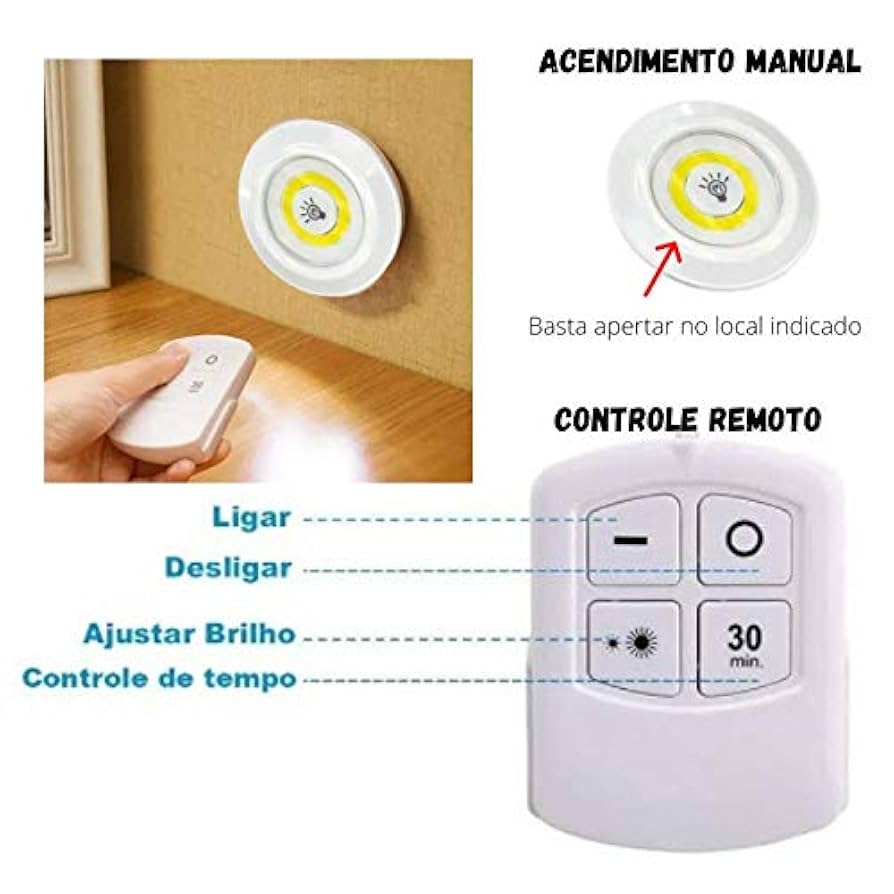 Set of 3 Remote-Control LED Kitchen Lights