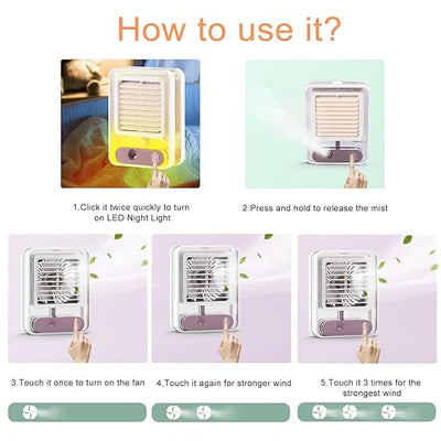 MINI USB FAN WITH LED LIGHT