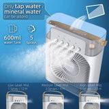 Portable Air Conditioner Fan, Mini Evaporative Air Cooler with 7 Colors LED Light