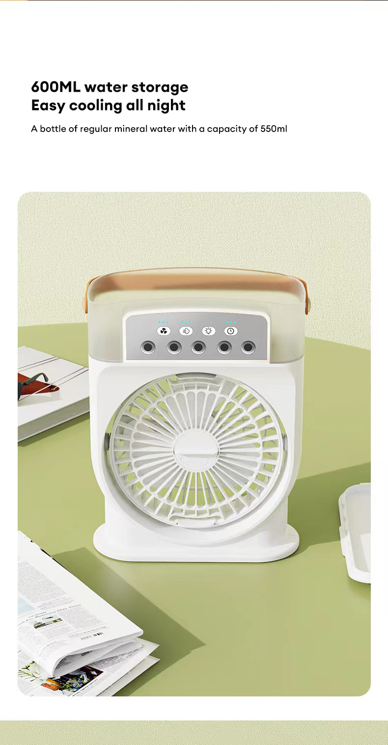Portable Air Conditioner Fan, Mini Evaporative Air Cooler with 7 Colors LED Light