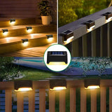 4PCS LED Solar Deck Lights - for Outdoor & Railing Steps Waterproof Solar Step Lights