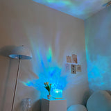 Dynamic Rotating Water Ripple Projector Night Light 3/16 Colors Flame Crystal Lamp