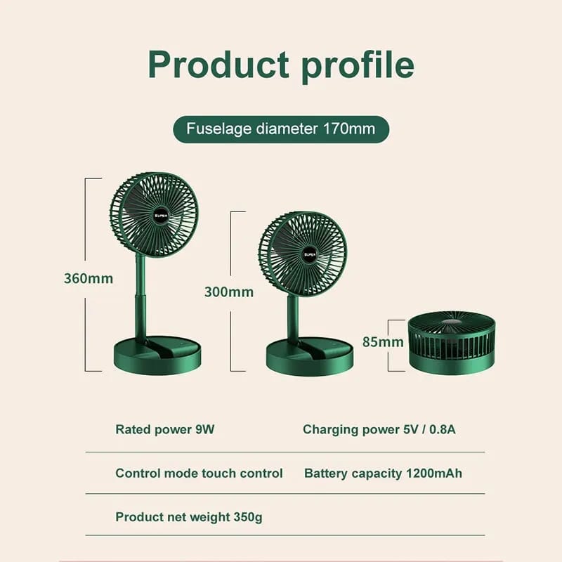 Rechargeable Folding Fan