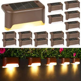 4PCS LED Solar Deck Lights - for Outdoor & Railing Steps Waterproof Solar Step Lights