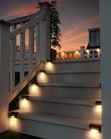 4PCS LED Solar Deck Lights - for Outdoor & Railing Steps Waterproof Solar Step Lights